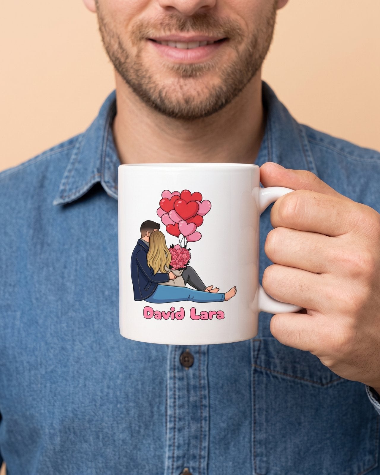 Mug Saint-Valentin personnalisé — je t'aime chaque jour — vue 1