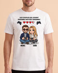 T-shirt couple gamer personnalisé — vos pseudos — vue 1