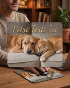 Tapis de souris personnalisé avec photo et texte