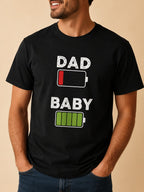 T-shirt Dad Battery Baby Energy personnalisé humour