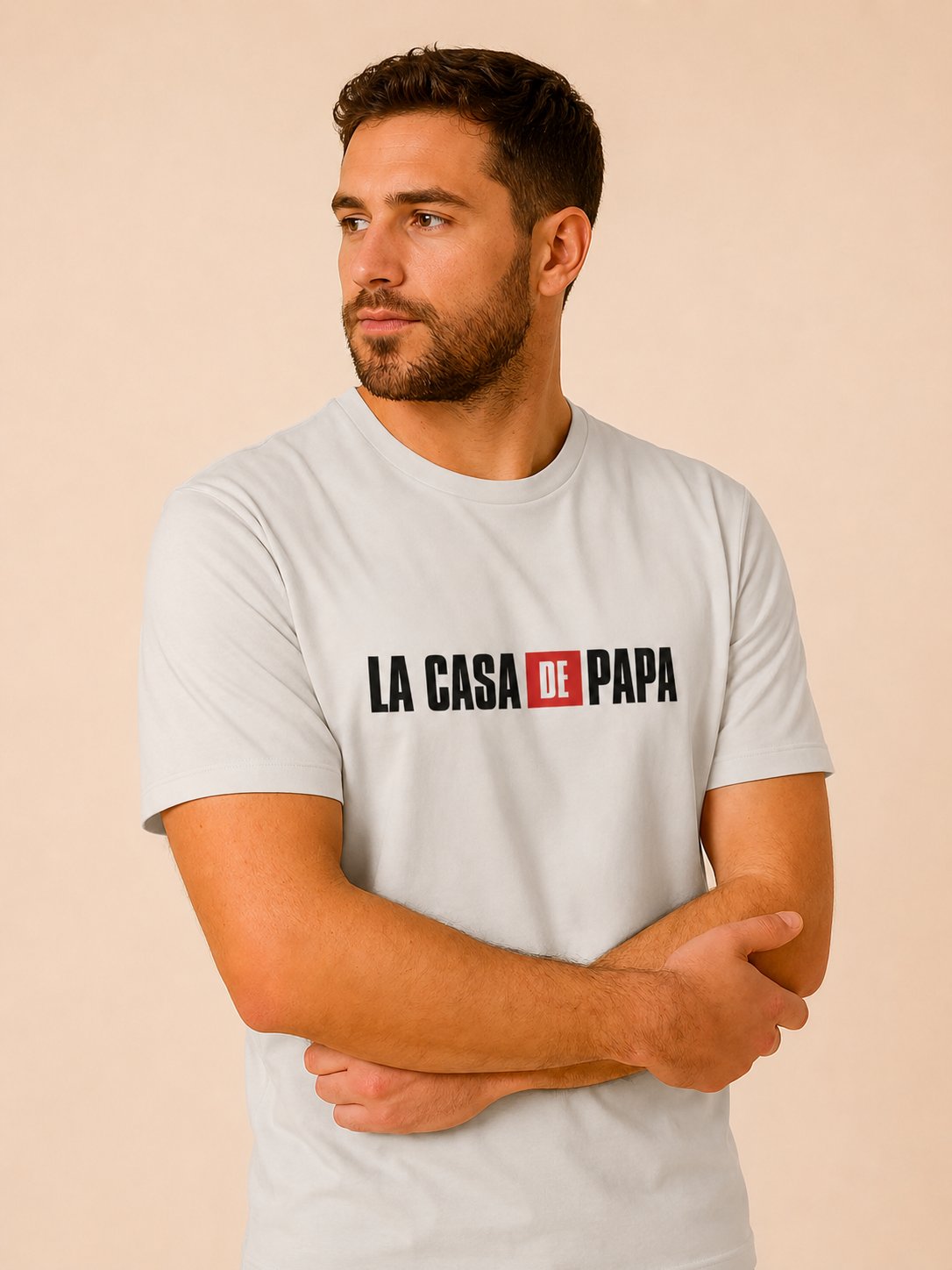 T-shirt « La Casa de Papa » personnalisé – prénoms des enfants, imprimé en France — vue 1