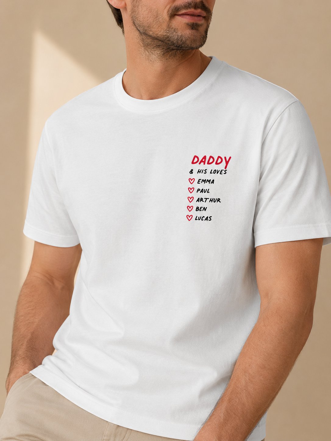 T-shirt Daddy personnalisé prénom enfants brodé France