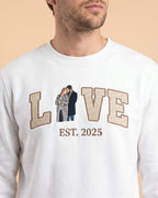 T-shirt personnalisé portrait amour — cadeau unique - Blanc — vue 1