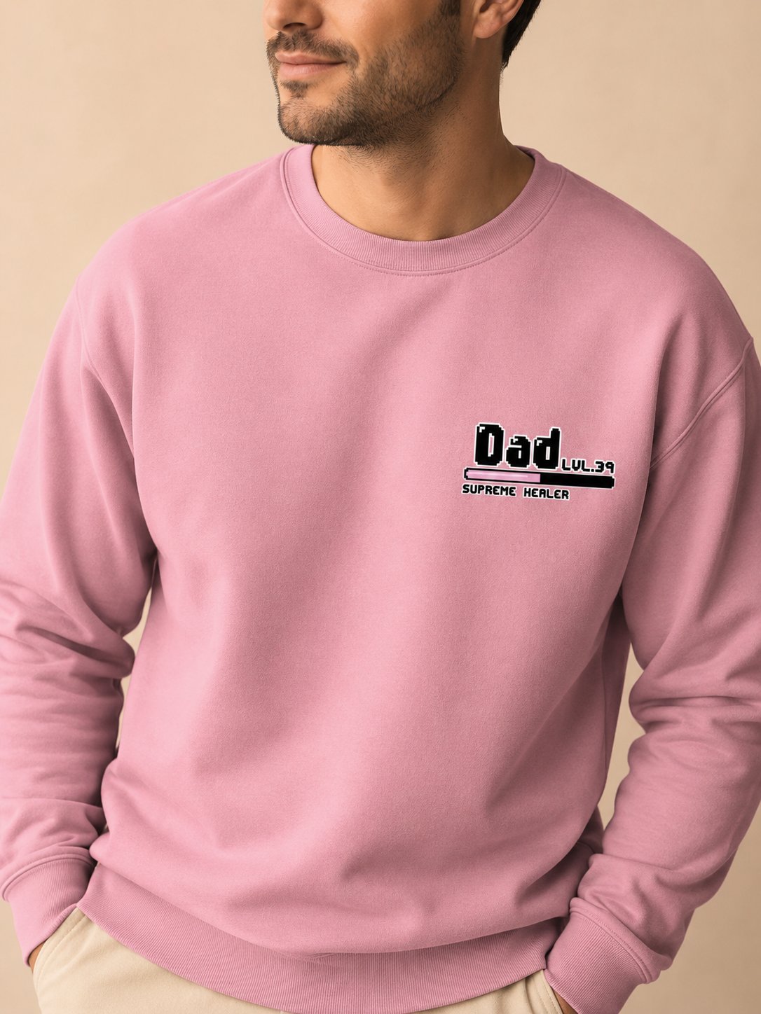 Sweat Papa Dad Level personnalisé prénom enfants brodé France