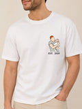 T-shirt Papa Est. Portrait personnalisé date enfants