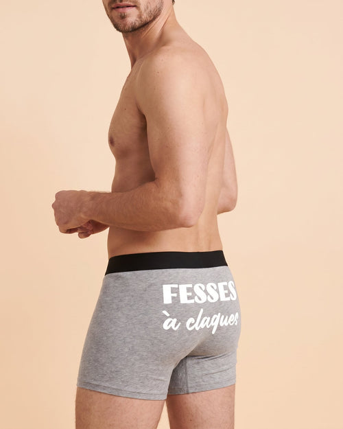 Boxer personnalisé couple fesses à claques — pour lui - Blanc — vue 1