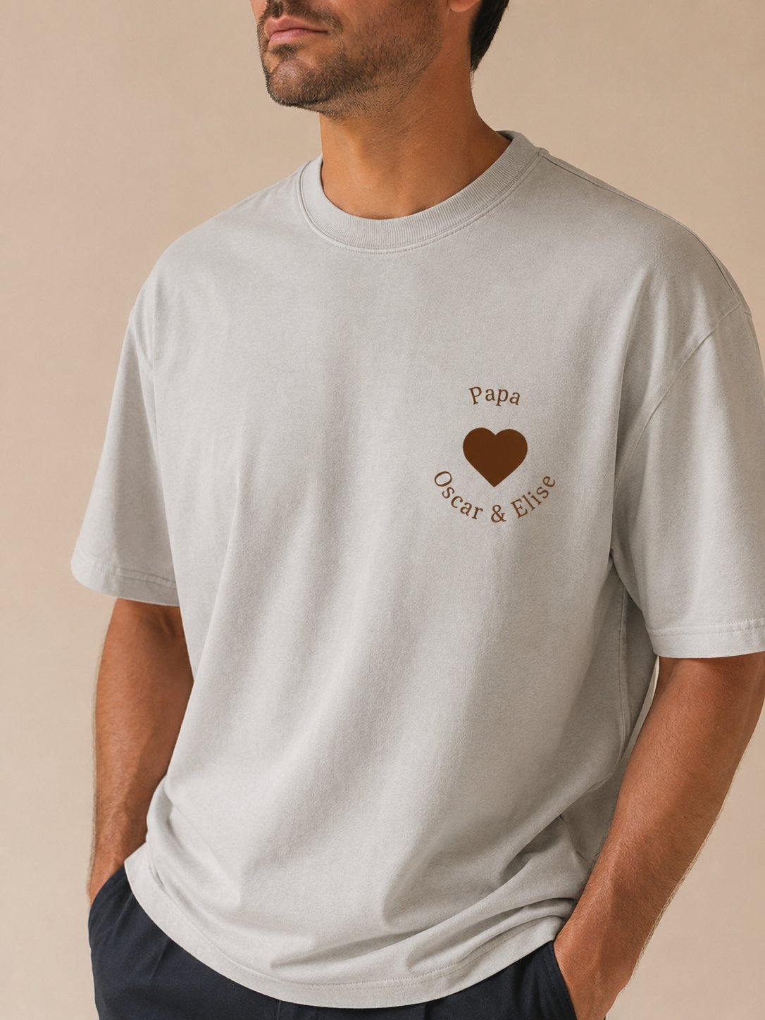 T-shirt Cœur Papa personnalisé prénom brodé France