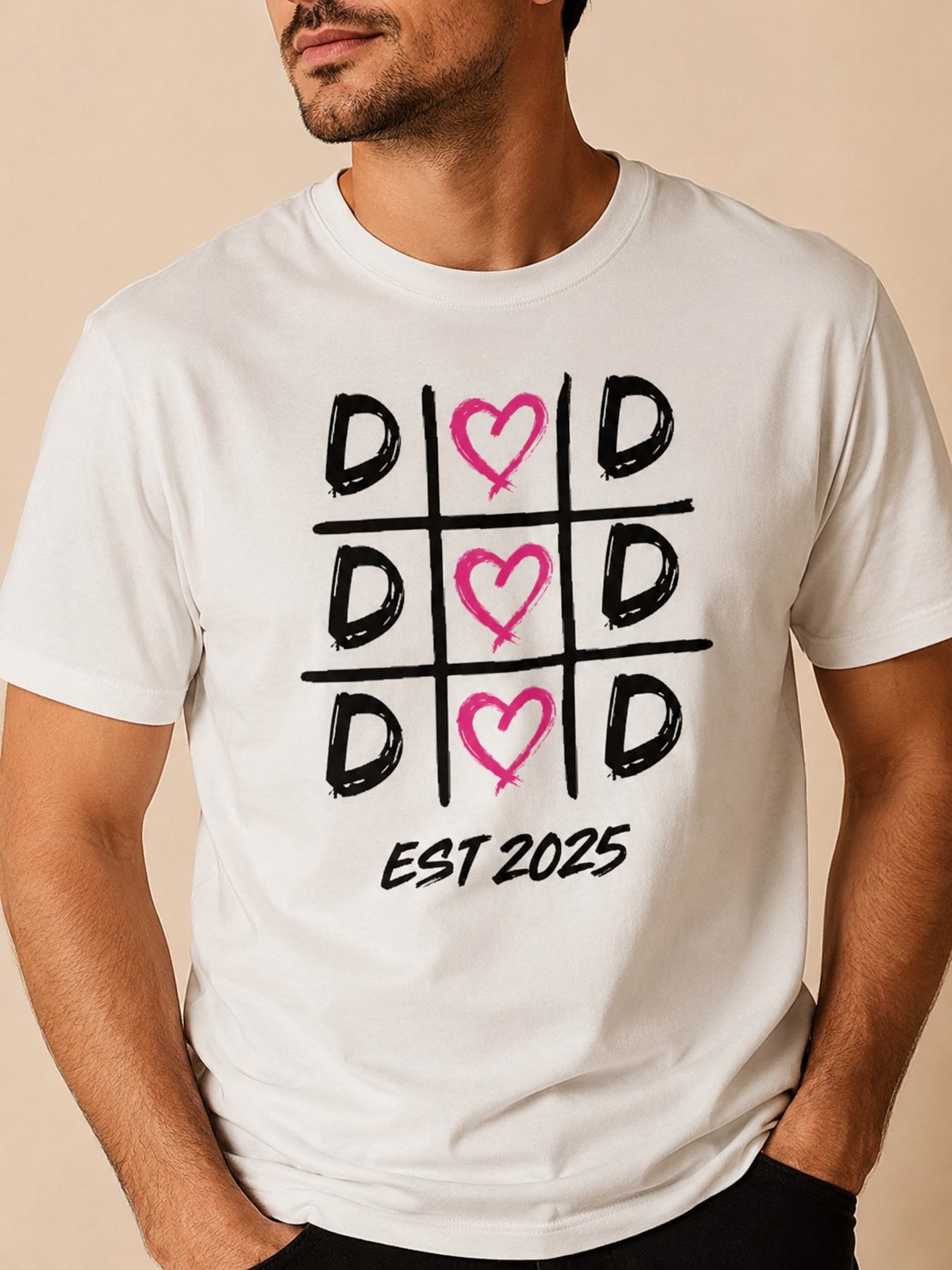 T-shirt Dad Love personnalisé date brodé France