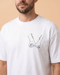 T-shirts couple assortis — mains & prénoms personnalisés — vue 1