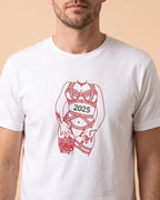 T-shirt couple personnalisé — portrait & date — vue 1