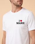 T-shirt I Love personnalisé – portrait & prénom – imprimé en France