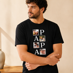 T-shirt PAPA Collage Photo Personnalisé