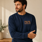 Sweatshirt homme PAPA personnalisé léopard et date