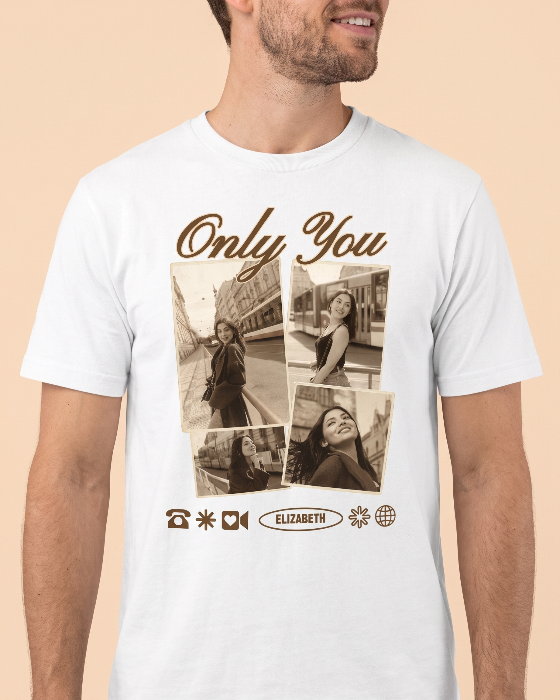 T-shirt couple « Only You » personnalisé — vos prénoms
