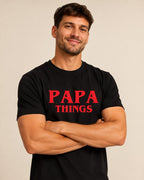 T-shirt Papa Things personnalisé broderie atelier français — vue 1