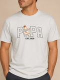 T-shirt Papa Est. personnalisé date brodé France