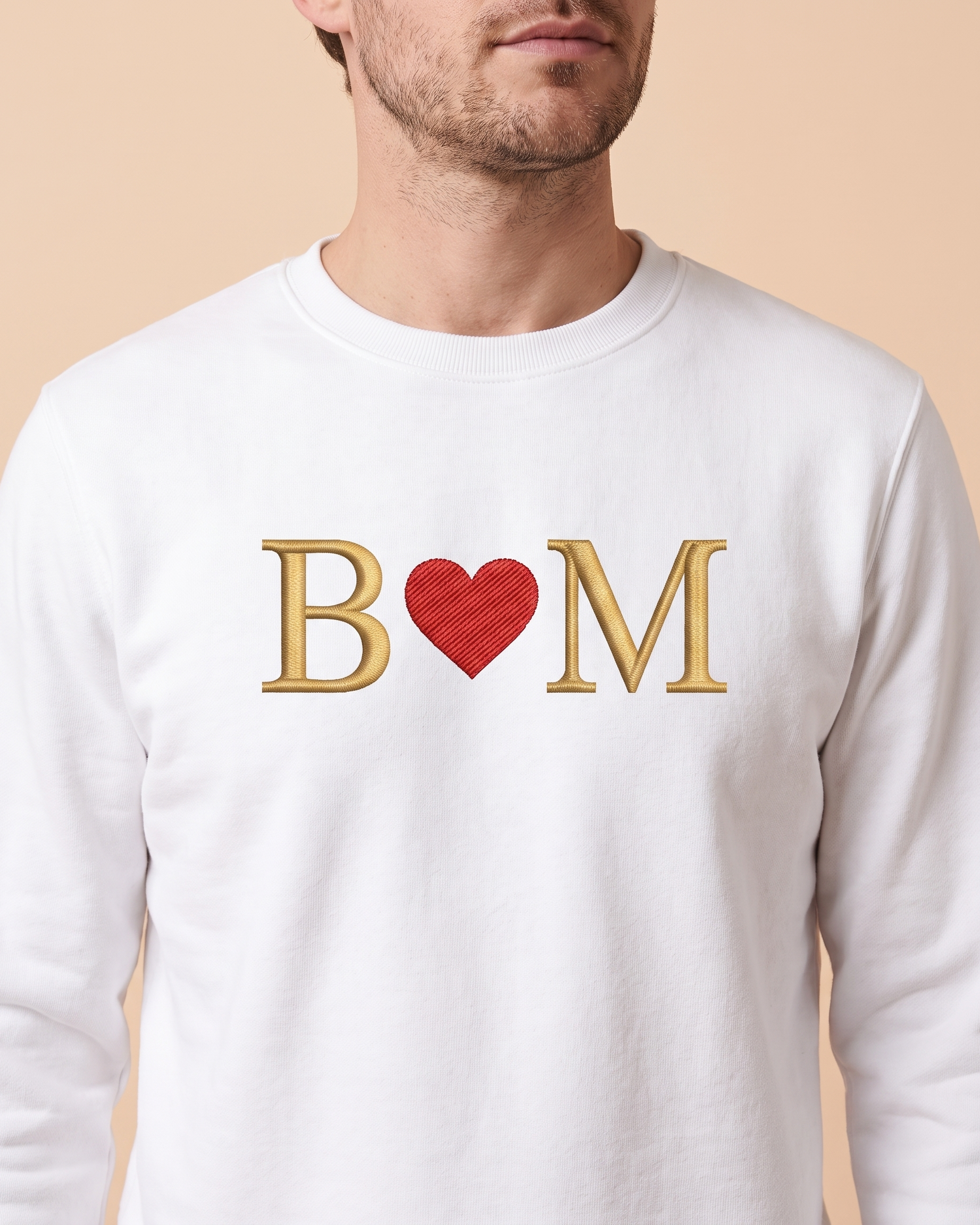 Sweat-shirt personnalisé pour couple, avec portrait brodé en #2 #1 · T-shirt #1