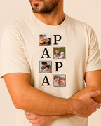 T-shirt Papa Collage Photos personnalisé enfants imprimé — vue 1