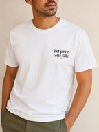 T-shirt Tel père tel fils personnalisé prénom brodé France