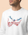 T-shirt couple personnalisé — mains liées & prénoms
