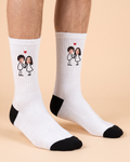 Chaussette avec couples et coeur
