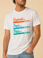 T-shirt Légende Papa Papi personnalisé date 2 générations — vue 1