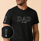 T-shirt DAD personnalisé prénom enfants brodé manche — vue 1