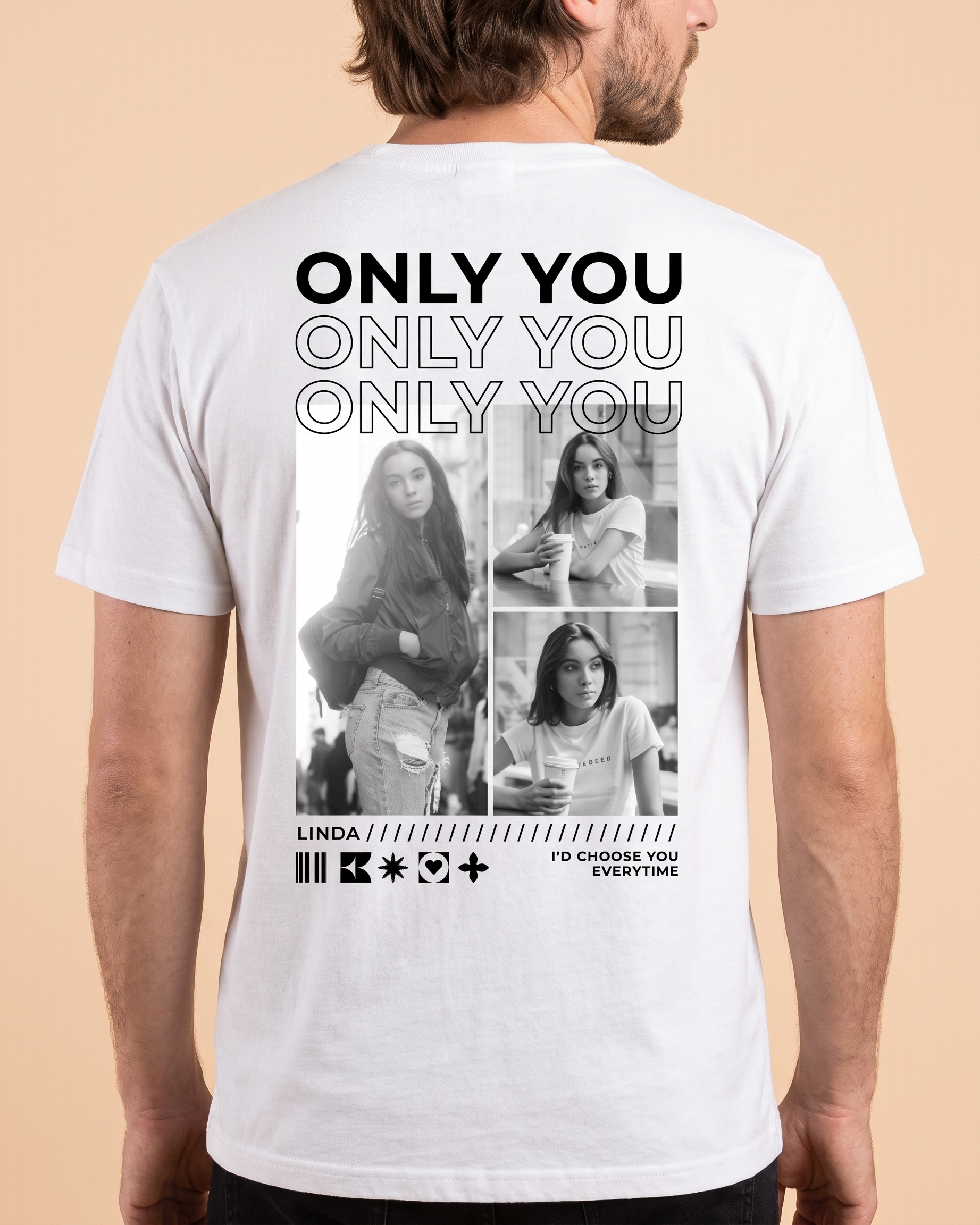T-shirt couple « Only You » personnalisé — vos prénoms
