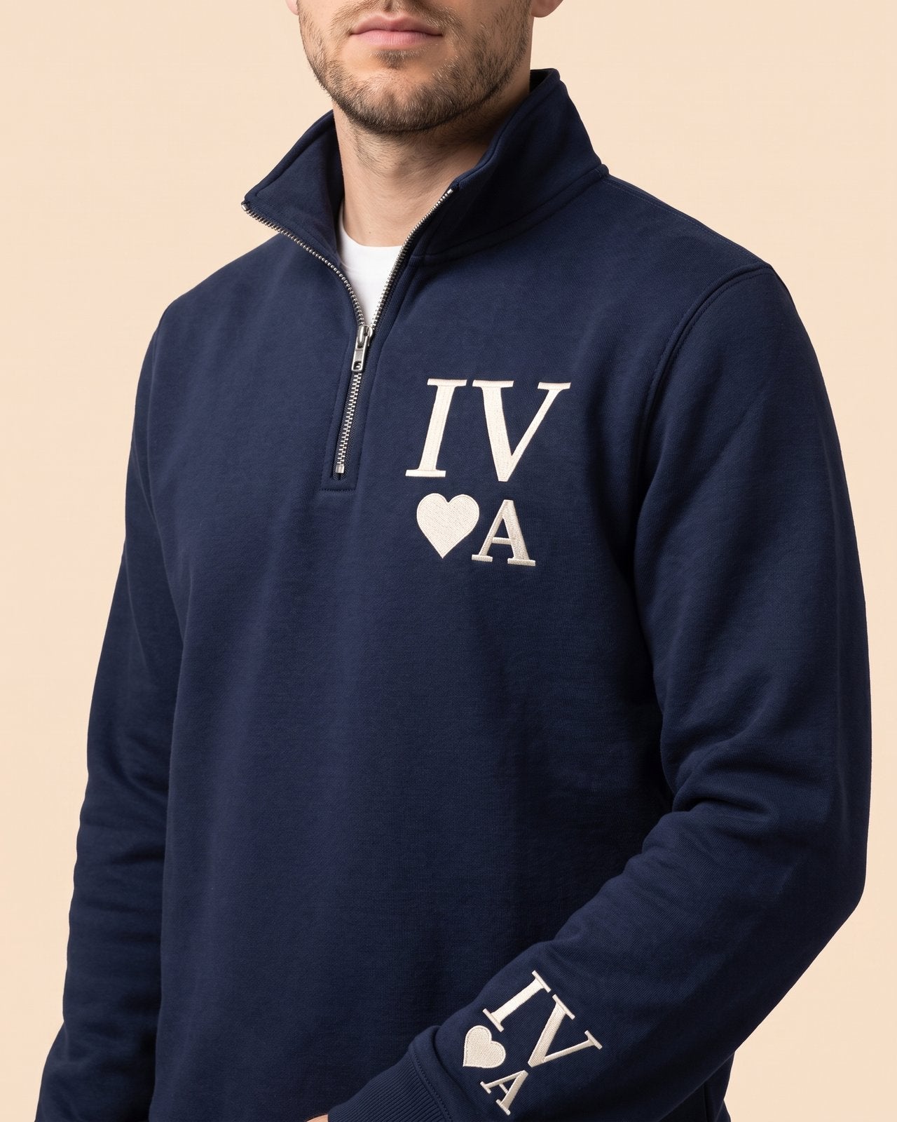 Pull couple personnalisé — date en chiffres romains — vue 1