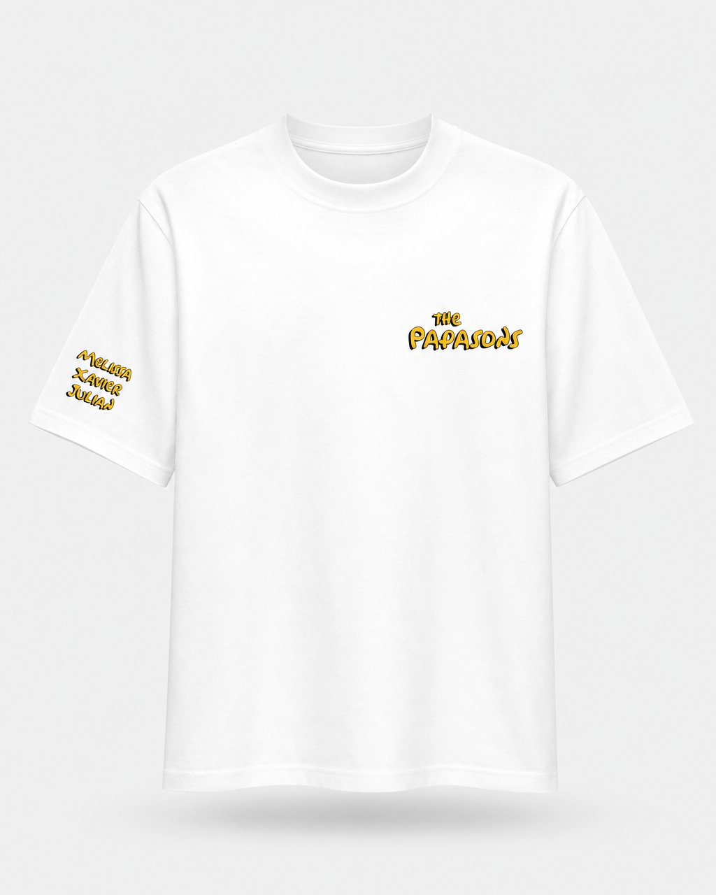 T-shirt The Papasons personnalisé prénoms enfants rétro — vue 1 (version précédente)