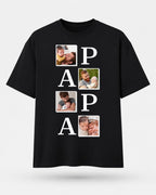 T-shirt Papa Collage Photos personnalisé enfants imprimé — vue 1 (version précédente)