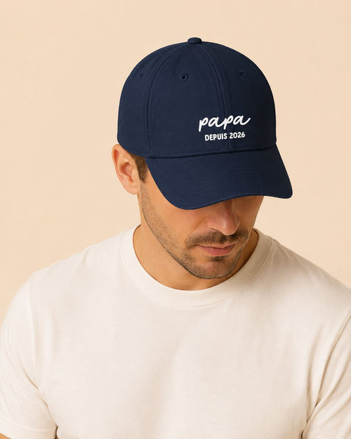 Casquette Papa personnalisée prénom enfants brodé France — vue 1
