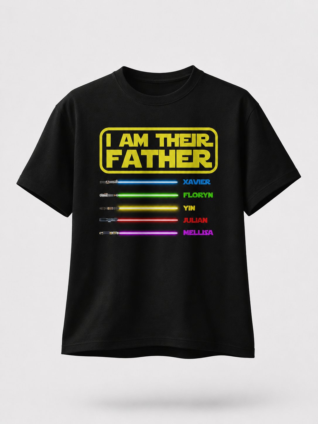 T-shirt I Am Their Father personnalisé prénoms brodés Star Wars — vue 2