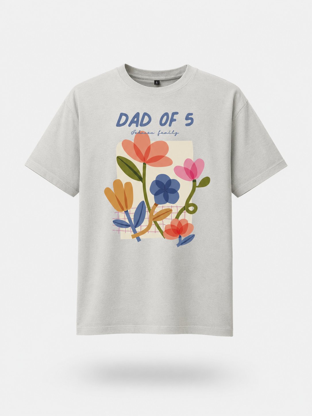 T-shirt Dad's Flowers personnalisé prénoms brodé France