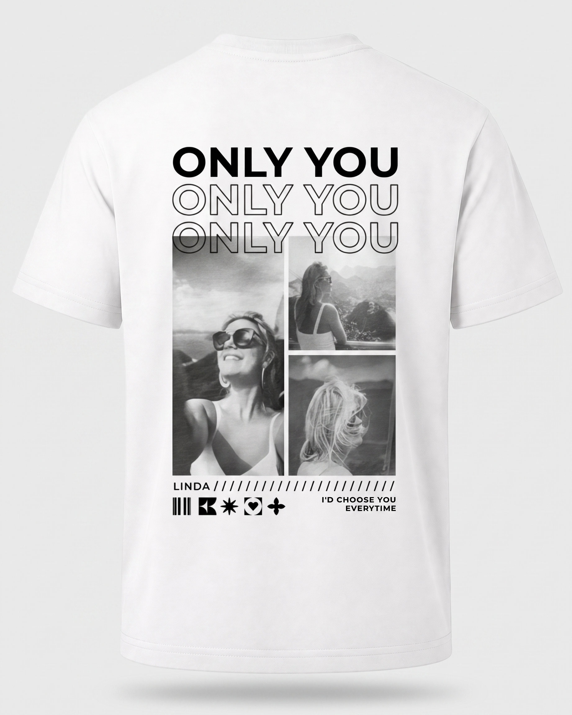 T-shirt couple « Only You » personnalisé — vos prénoms