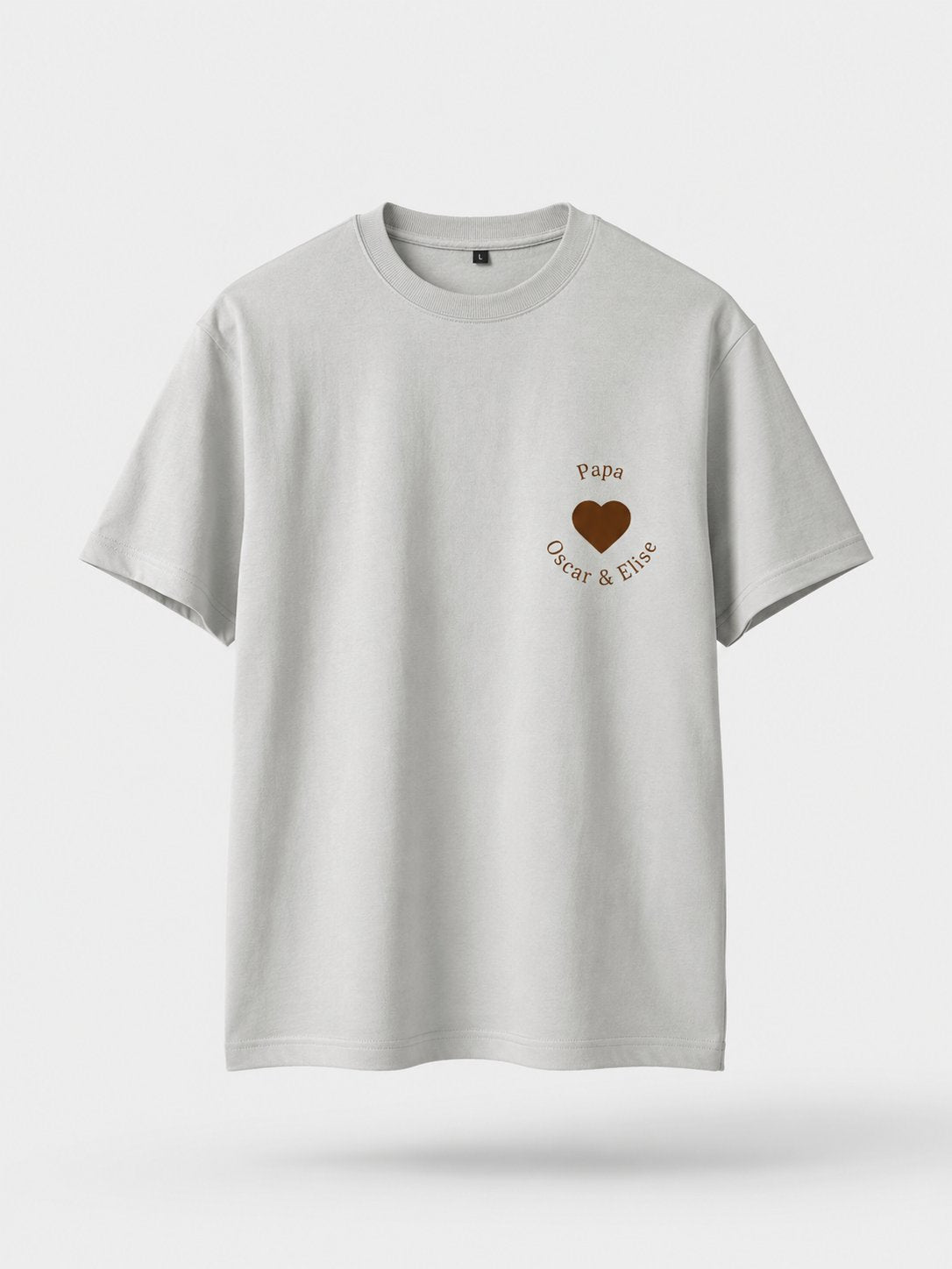 T-shirt Cœur Papa personnalisé prénom brodé France