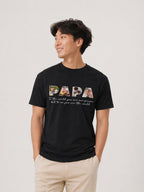 T-shirt PAPA photos dans les lettres personnalisé enfants
