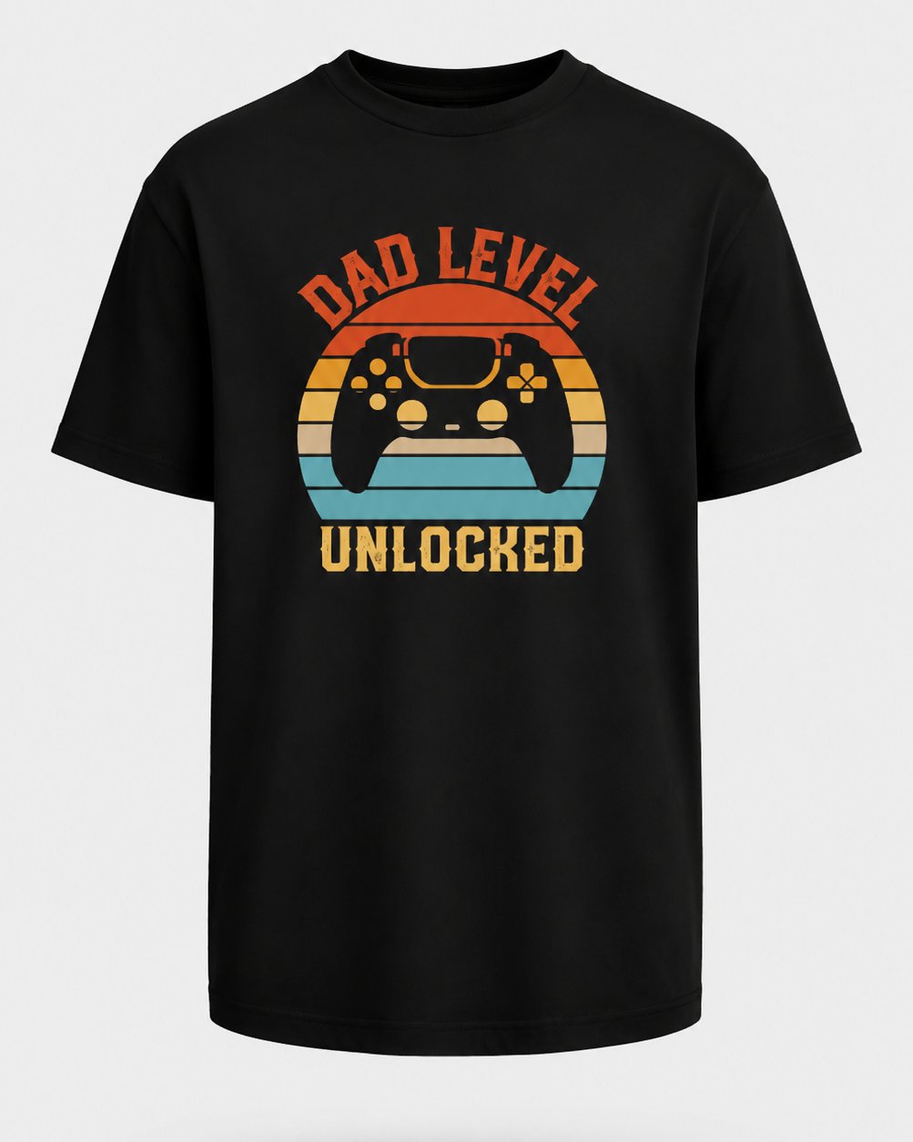 T-shirt Dad Level Gamer personnalisé date pixel rétro — vue 1 (version précédente)