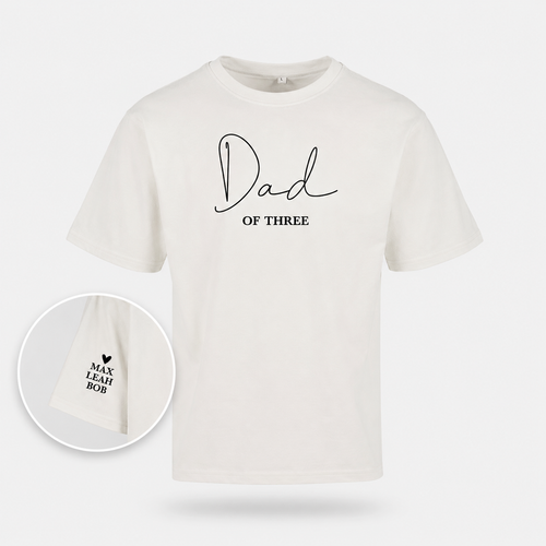 T-shirt homme Dad of et prénoms brodé personnalisé