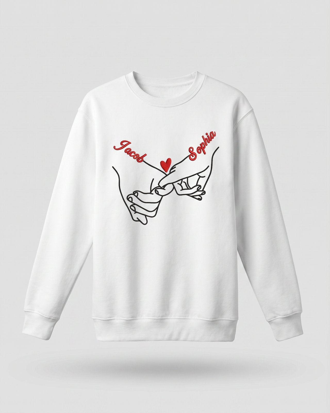 T-shirt couple personnalisé — mains liées & prénoms — vue 2