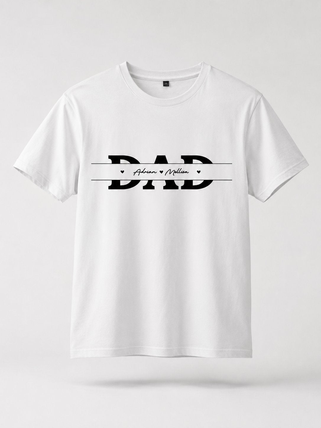 T-shirt DAD personnalisé prénoms enfants brodé manche France