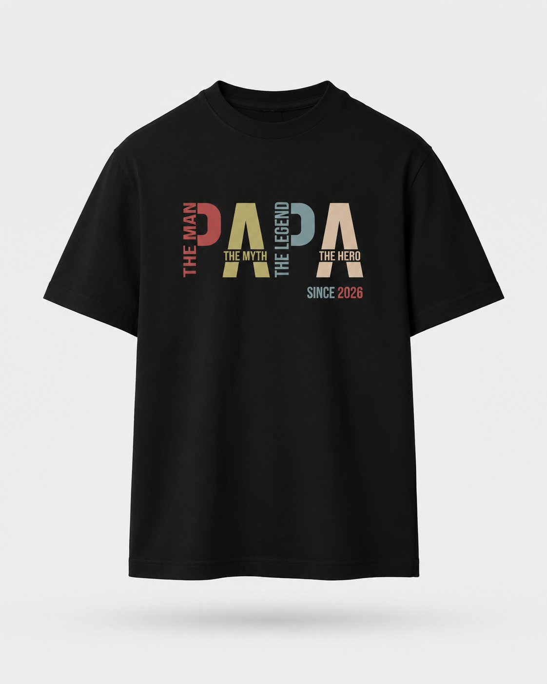 T-shirt The Papa personnalisé prénoms enfants design moderne — vue 1 (version précédente)