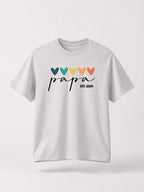 T-shirt Papa Cœurs personnalisé prénoms brodé France
