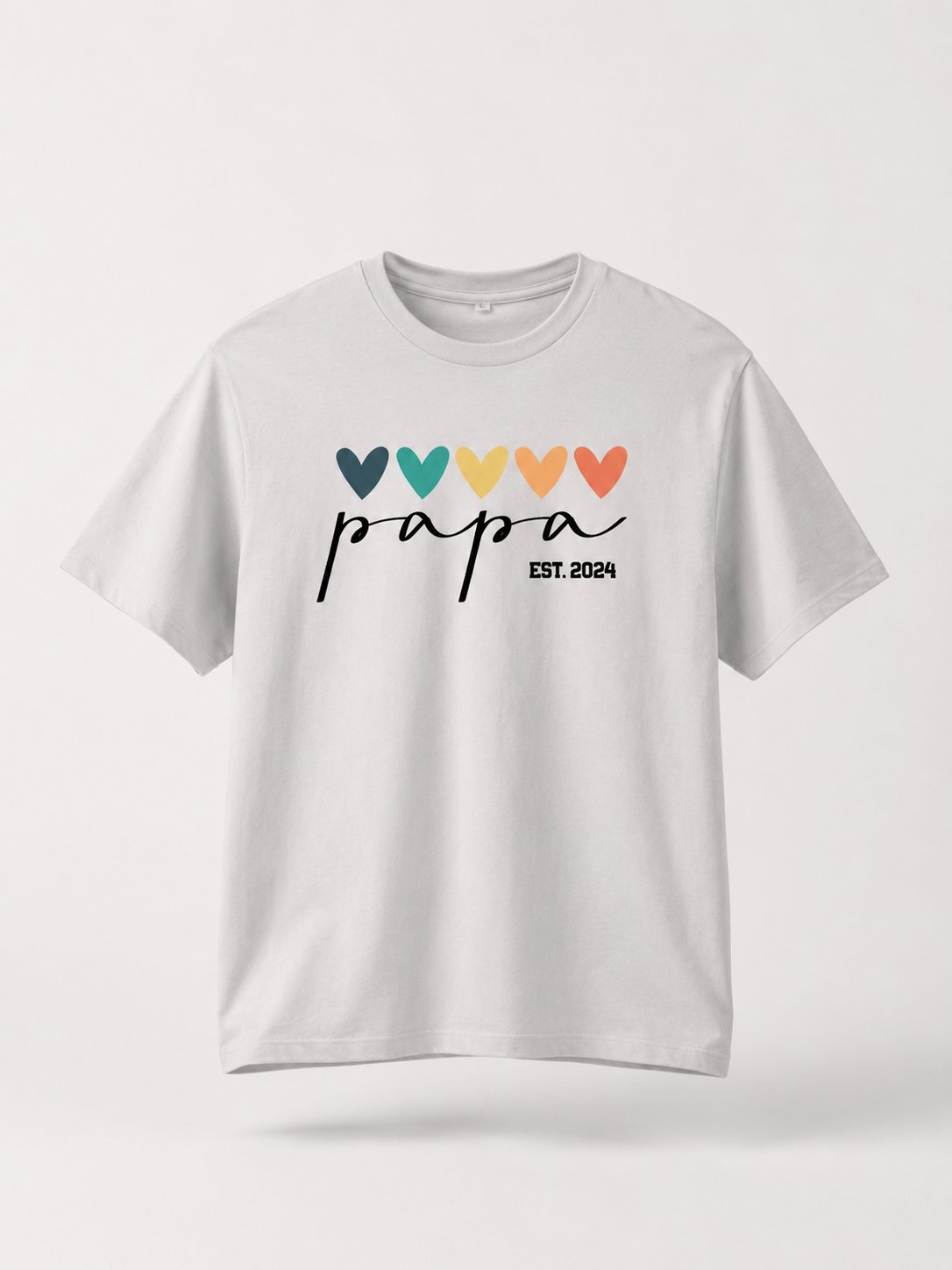 T-shirt Papa Cœurs personnalisé prénoms brodé France