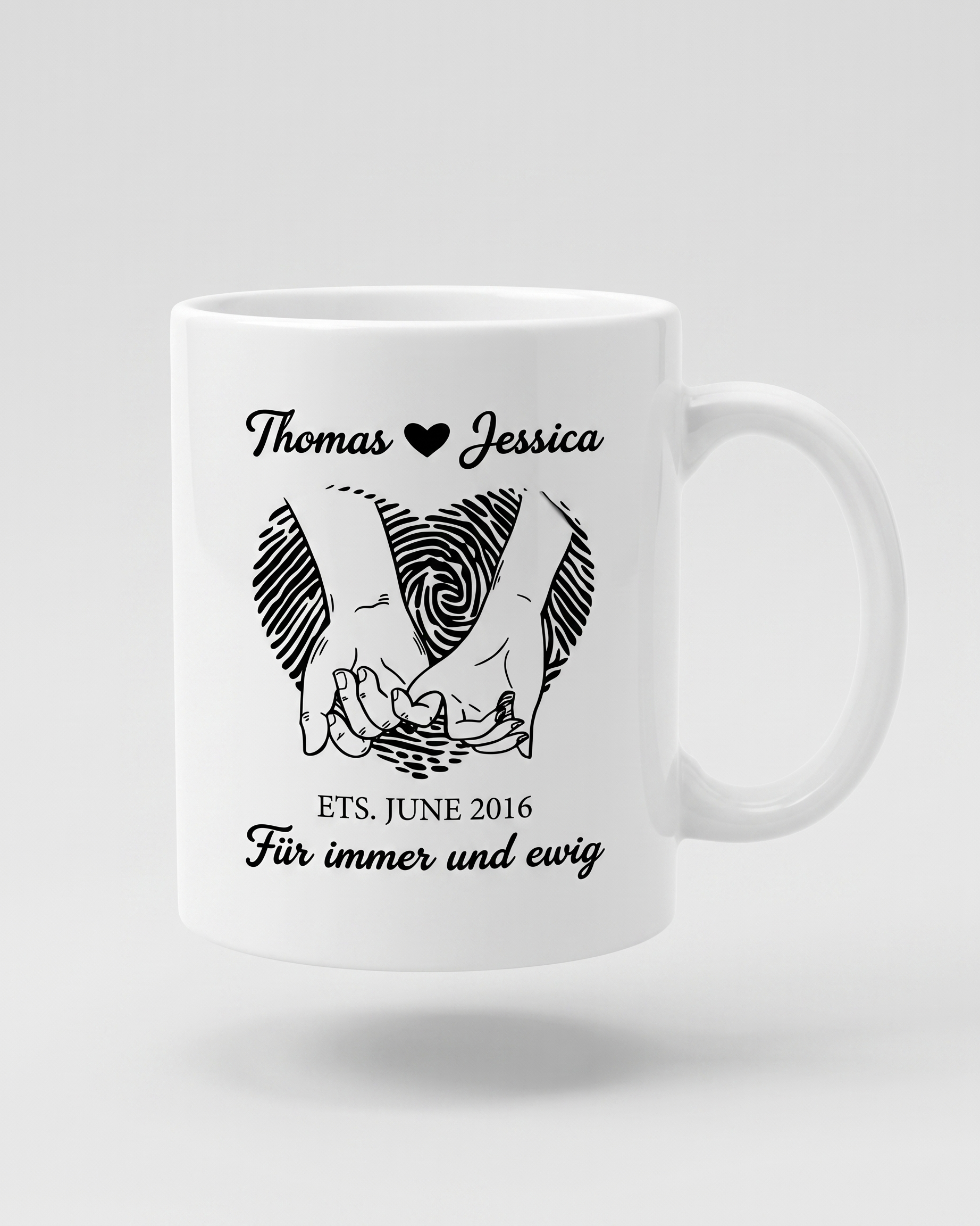 Mug couple personnalisé — votre photo & prénoms