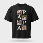T-shirt PAPA Collage Photo Personnalisé