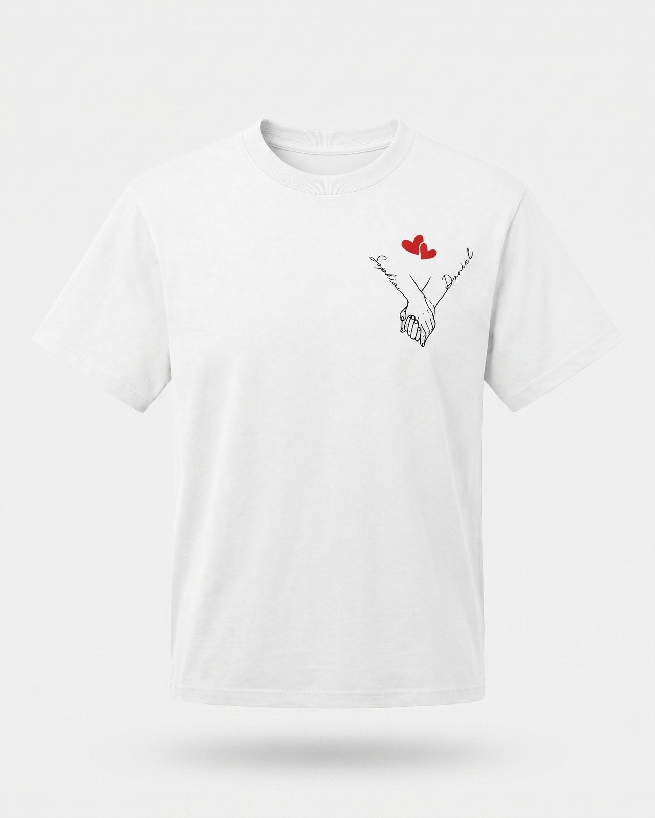 T-shirt personnalisé Câlin De Poche — cadeau couple - Blanc — vue 2