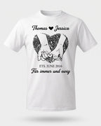 T-shirt couple personnalisé — votre photo & prénoms — vue 2