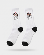 Chaussette avec couples et coeur