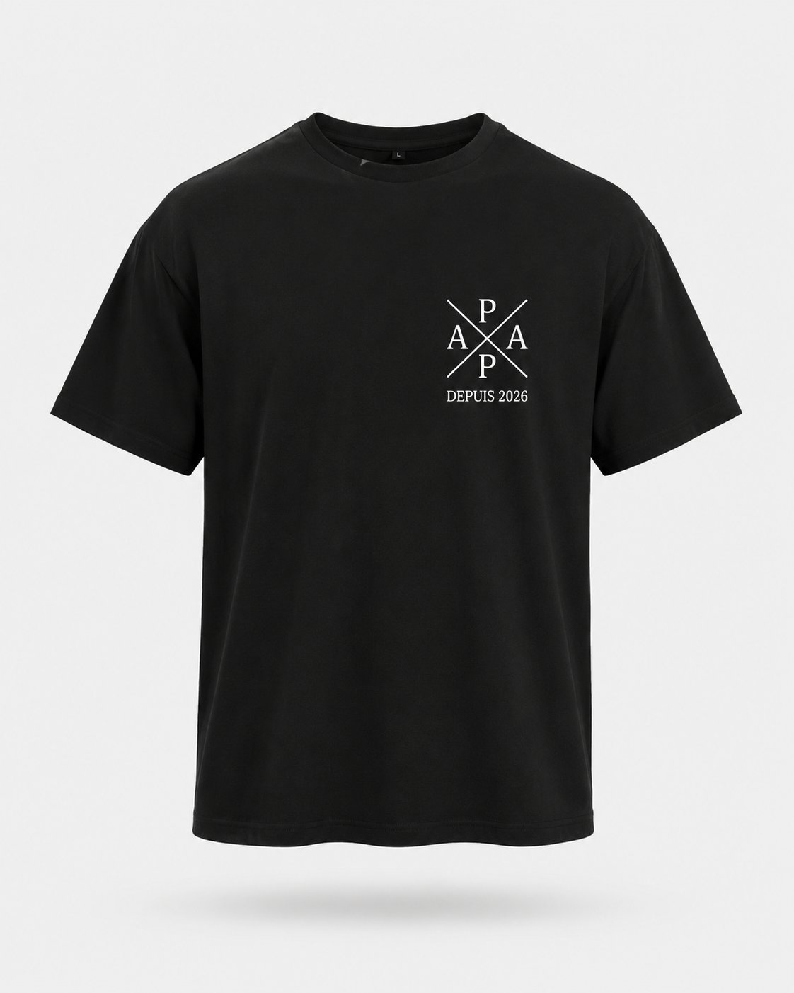 T-shirt Papa depuis date personnalisé prénoms brodé France — vue 1 (version précédente)